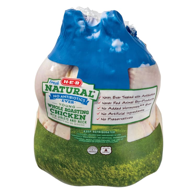 H-E-B Natural Whole Roasting Chicken