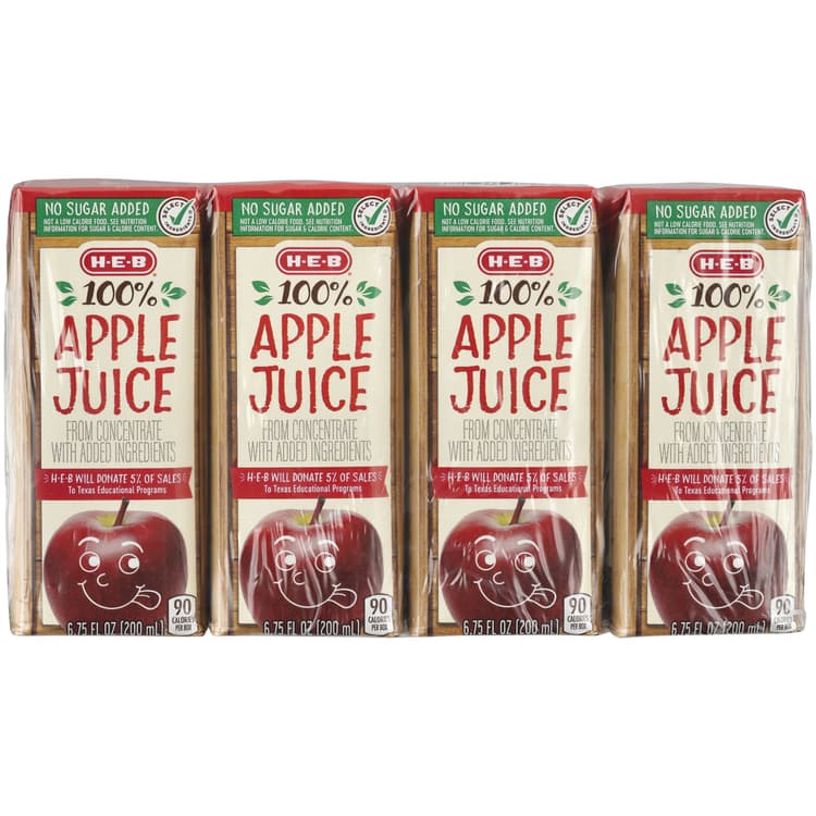 H-E-B 100% Apple Juice Juice Boxes