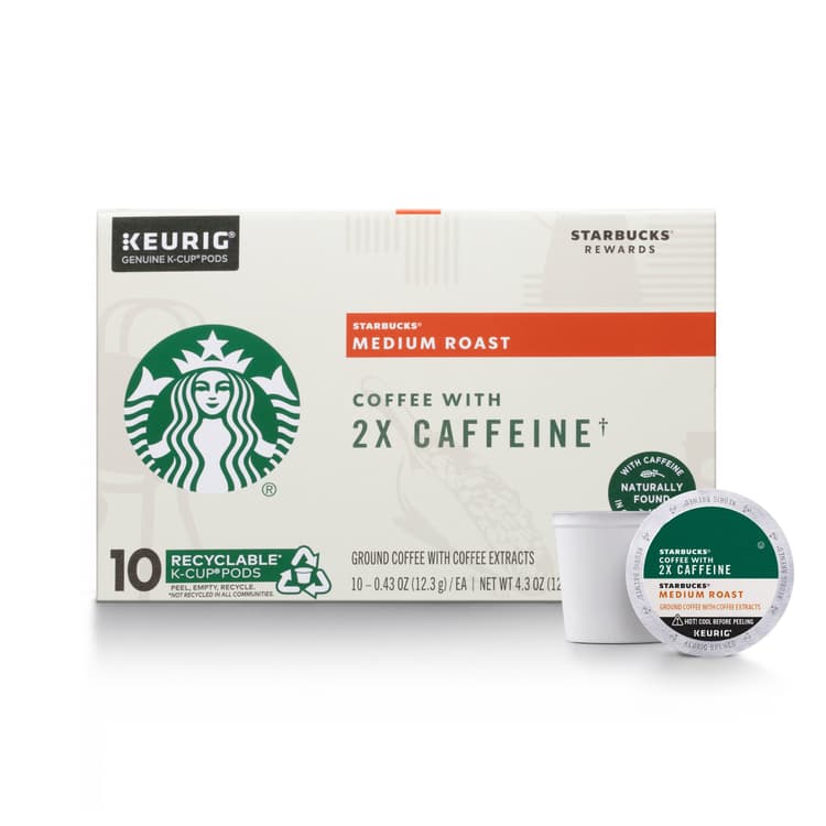 Starbucks Medium Roast With 2X Caffeine Single Serve Coffee K