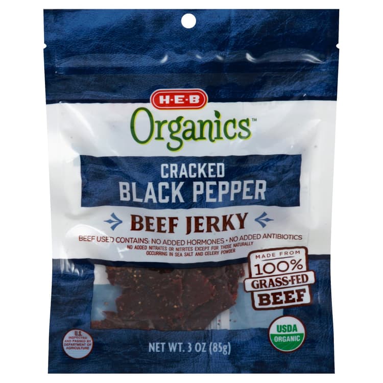H-E-B Organics Cracked Black Pepper Beef Jerky
