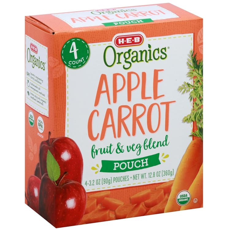 H-E-B Blended Fruit & Veg Pouches – Apple Carrot