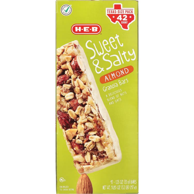 H-E-B Sweet & Salty Almond Granola Bars - Texas-Size