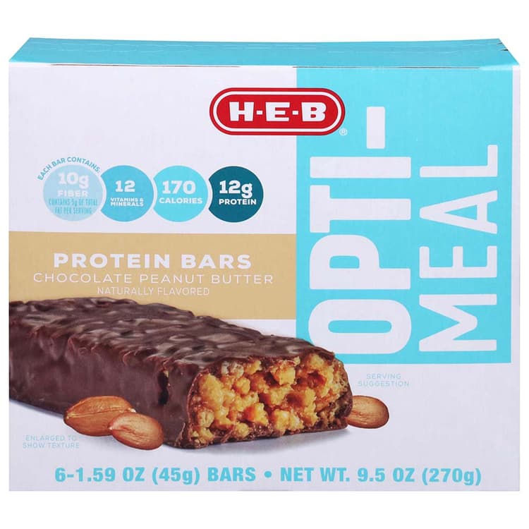 H-E-B Opti-Meal Chocolate Peanut Butter Protein Bars