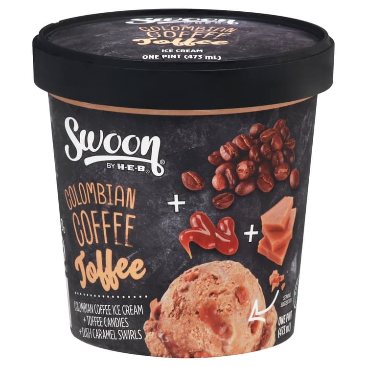 Swoon By H-E-B Colombian Coffee Toffee Ice Cream