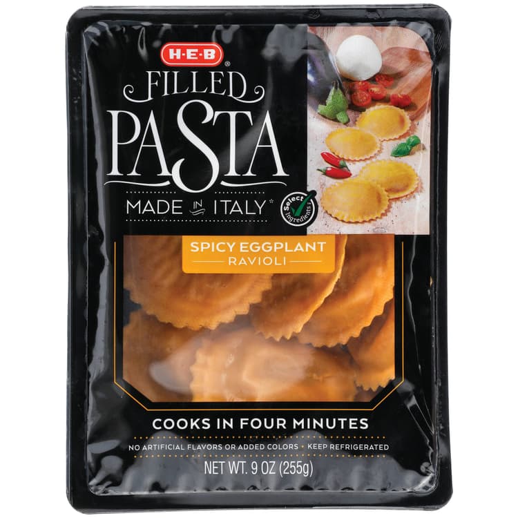 H-E-B Deli Filled Ravioli Pasta – Spicy Eggplant