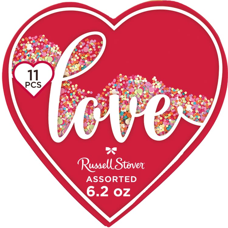 Russell Stover Assorted Chocolates Love Confetti Valentine'S Heart Gift