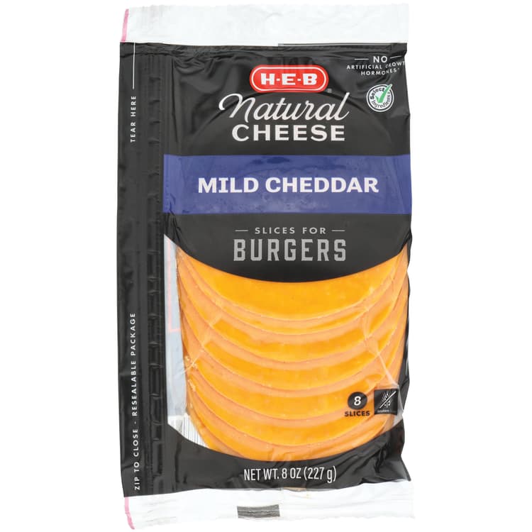 H-E-B Select Ingredients Mild Cheddar Cheese, Burger