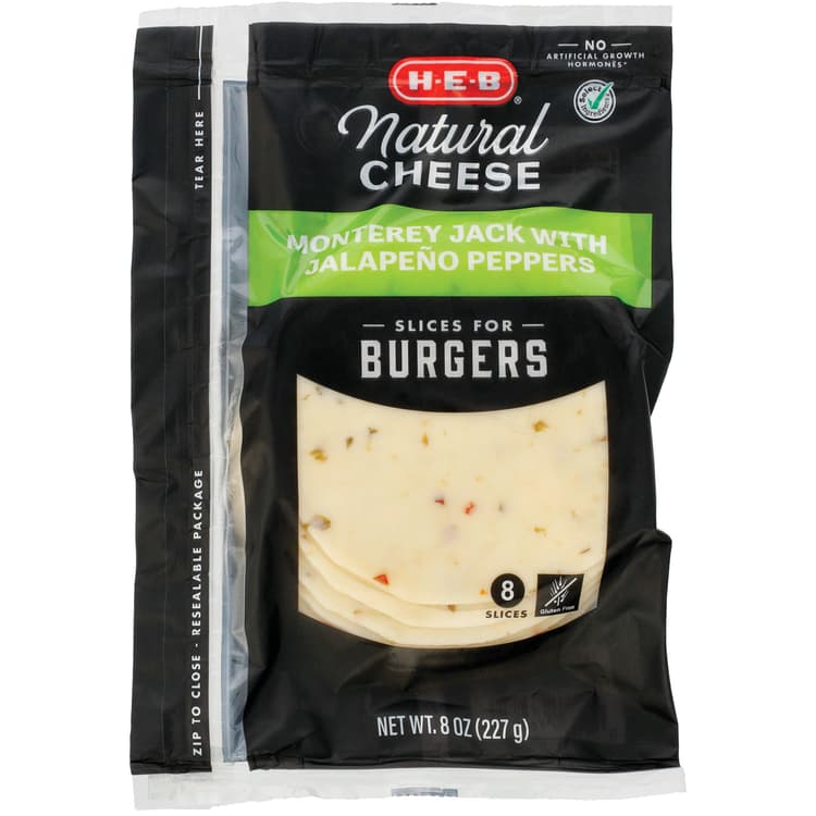 H‑E‑B Select Ingredients Monterey Jack With Jalapeno Peppers, Burger
