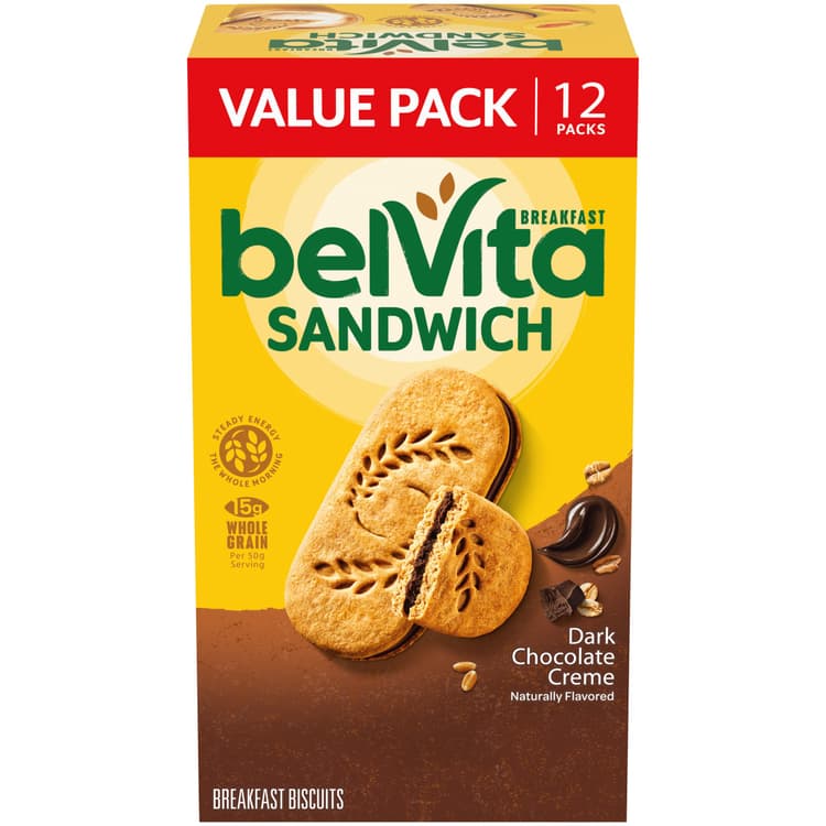 Belvita Breakfast Sandwich Biscuits - Dark Chocolate Creme, Value