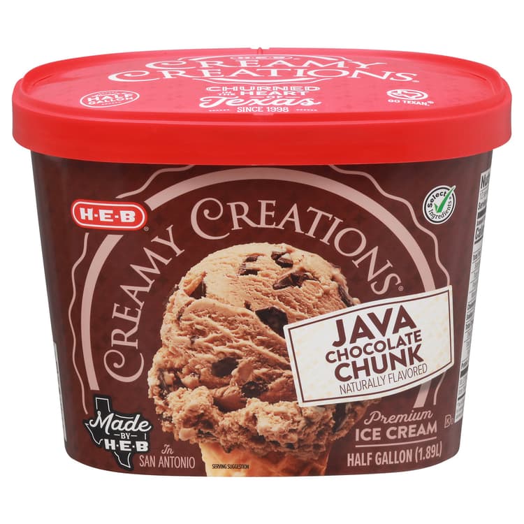 H-E-B Creamy Creations Java Chocolate Chunk Ice Cream