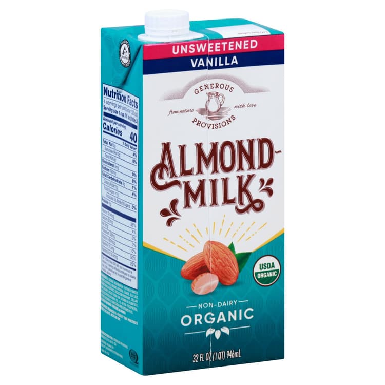 Generous Provisions Organic Unsweetened Vanilla Almond Milk