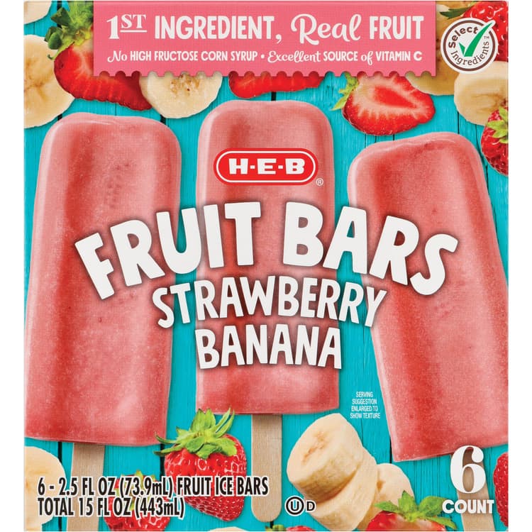 H-E-B  Fruit Bars - Strawberry Banana