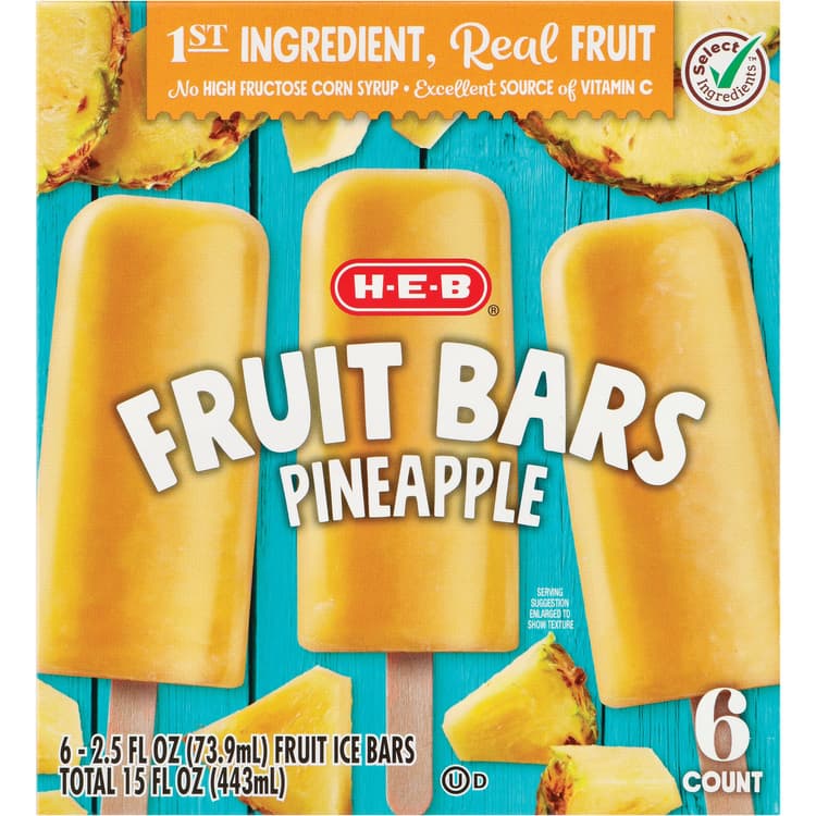 H-E-B  Fruit Bars - Pineapple