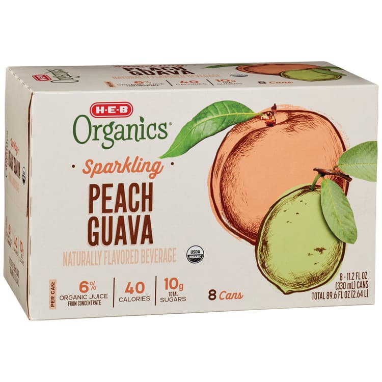 H-E-B Organics Peach Guava Sparkling Beverage