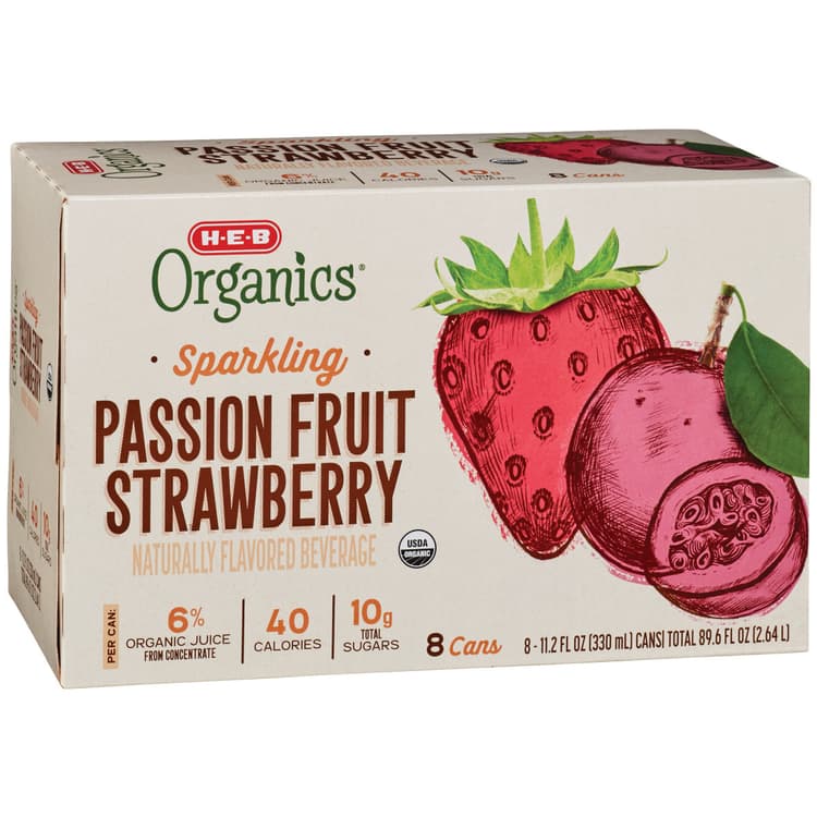 H-E-B Organics Passion Fruit Strawberry Sparkling Beverage