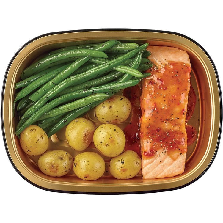 Meal Simple By H-E-B Honey Garlic Salmon With Green Beans & Fingerling Potatoes