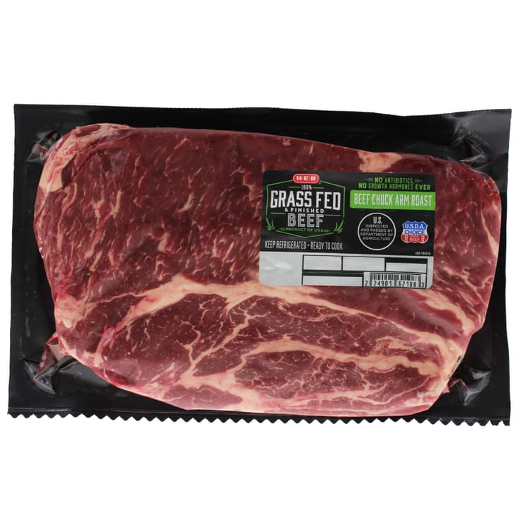 H-E-B Grass Fed & Finished Beef Chuck Arm Roast - Usda Choice