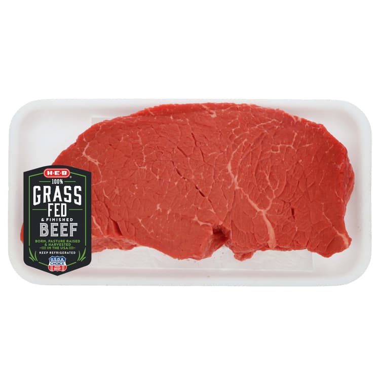 H-E-B Grass Fed Beef Top Round Steak London Boneless, Usda Choice