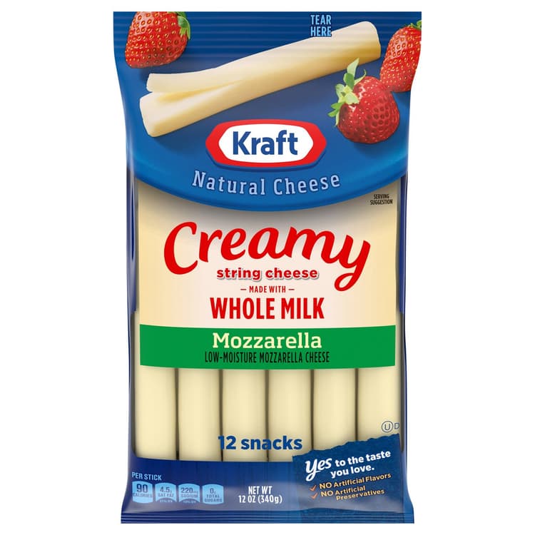 Kraft Low Moisture Whole Milk Mozzarella String Cheese