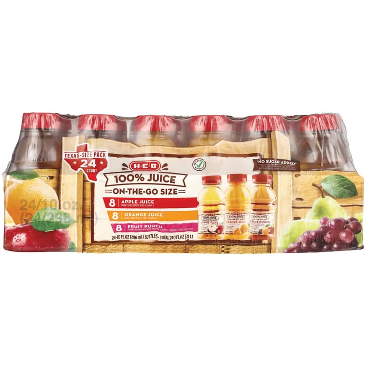 H-E-B 100% Juice Bottles Variety