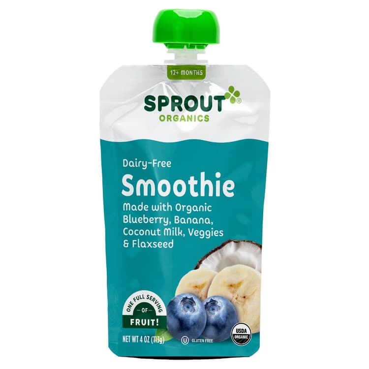 Sprout Organics Smoothie Pouch - Blueberry Banana Coconut Milk Veggies & Flaxseed