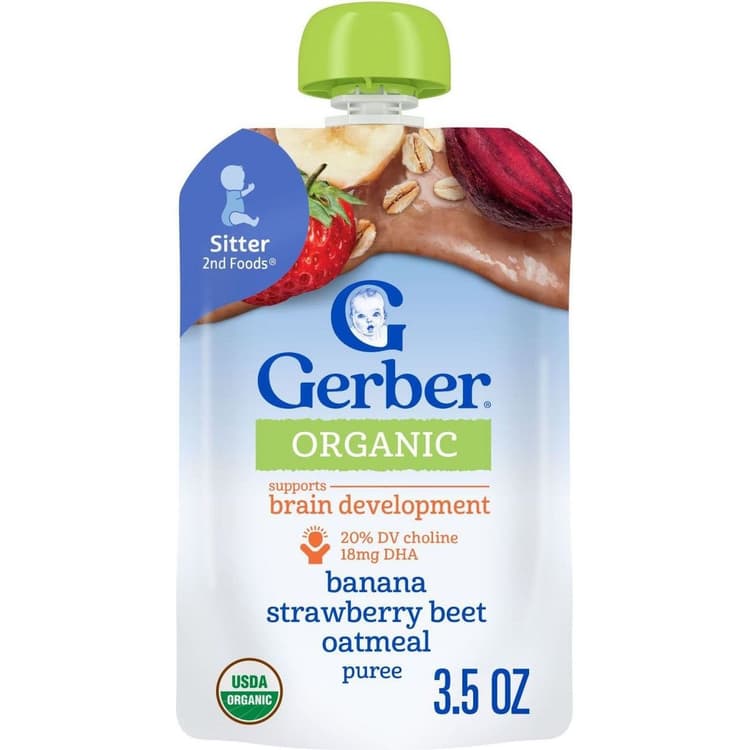 Gerber Organic For Toddler Wonderfoods Pouch - Banana Strawberry Beet & Oatmeal
