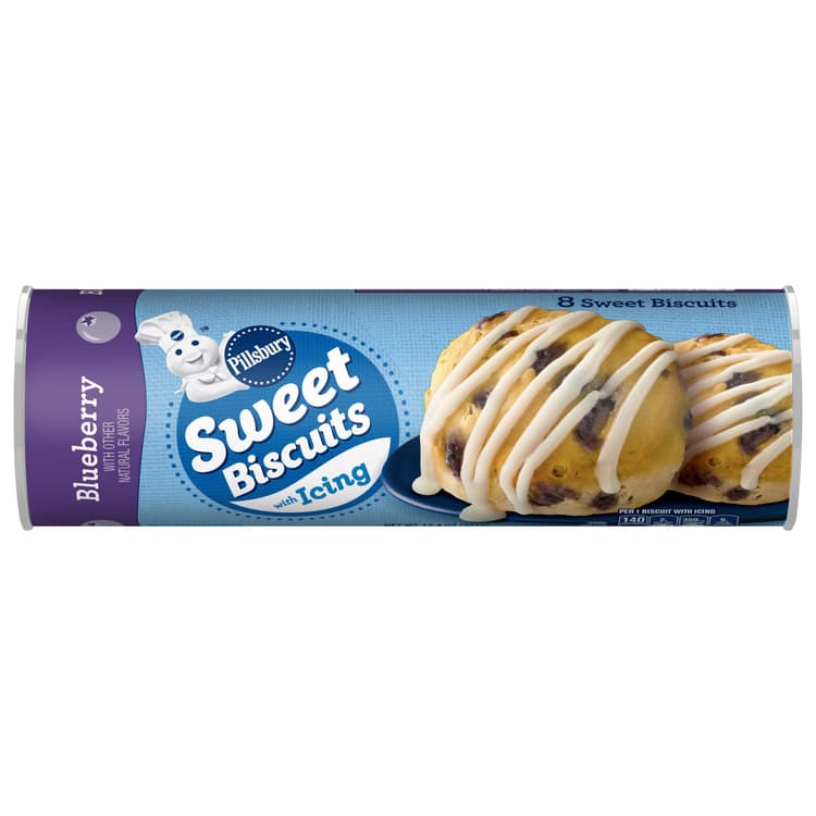 Pillsbury Blueberry Sweet Biscuits With Icing
