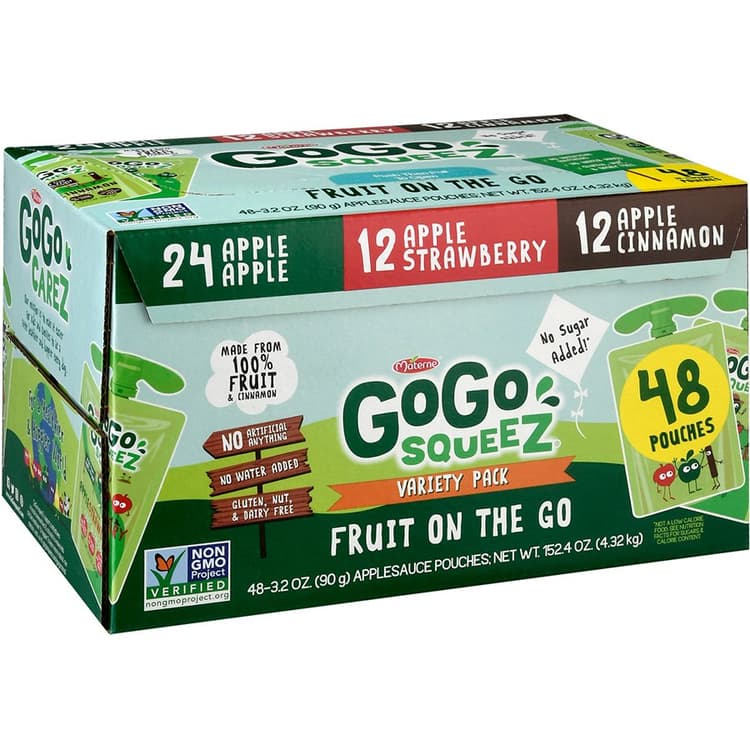 Gogo Squeez Applesauce Pouches Variety Pack (Apple, Cinnamon, Strawberry