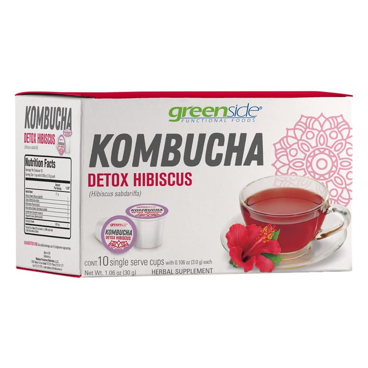 Greenside Detox Hibiscus Kombucha Single Serve