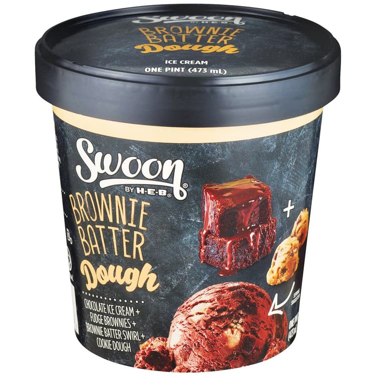 Swoon By H-E-B Brownie Batter Dough Ice Cream