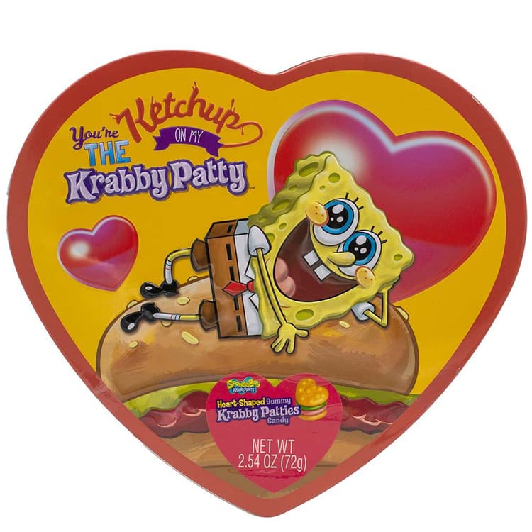 Frankford Spongebob Heart Shape Gummy Krabby Patties Valentine Gift Tin