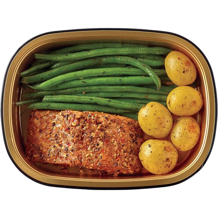 Meal Simple By H-E-B Steakhouse Salmon With Green Beans & Potatoes