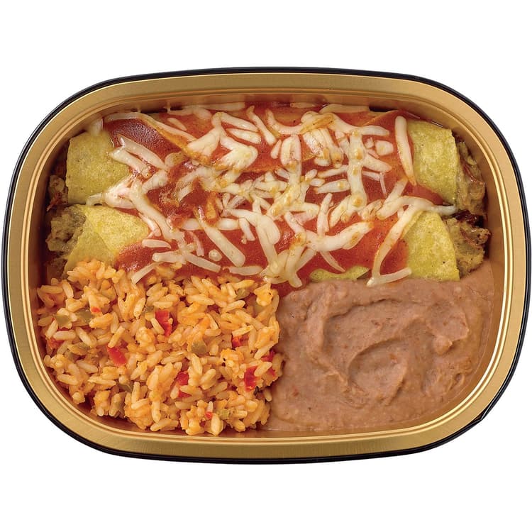 Meal Simple By H-E-B Brisket Enchiladas With Mexican Rice & Refried Beans