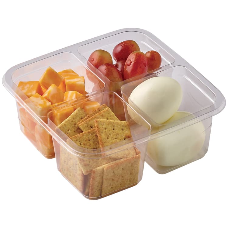 Meal Simple By H-E-B Snack Tray - Eggs, Cheese, Wheat Crisps & Grapes