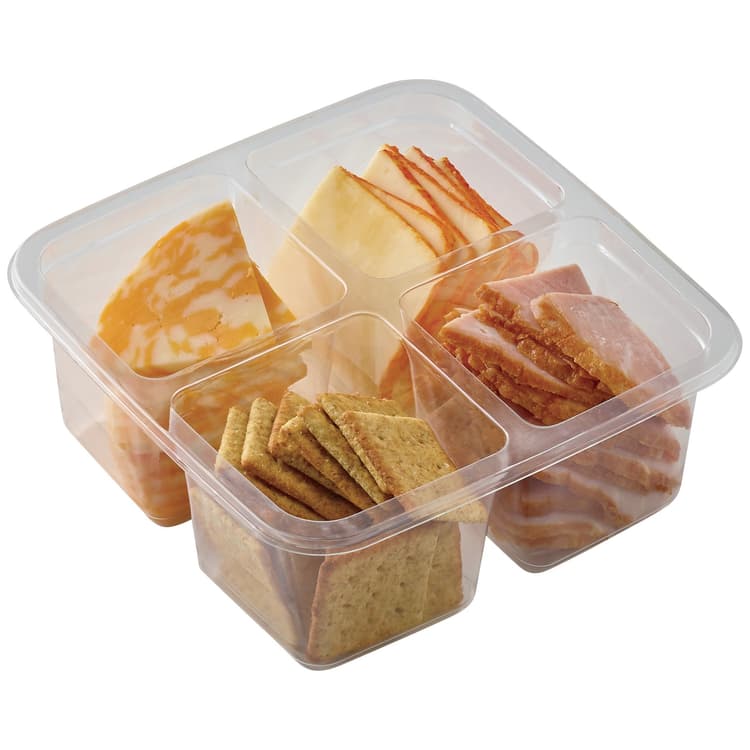 Meal Simple By H-E-B Snack Tray - Ham, Cheese & Wheat Crisps