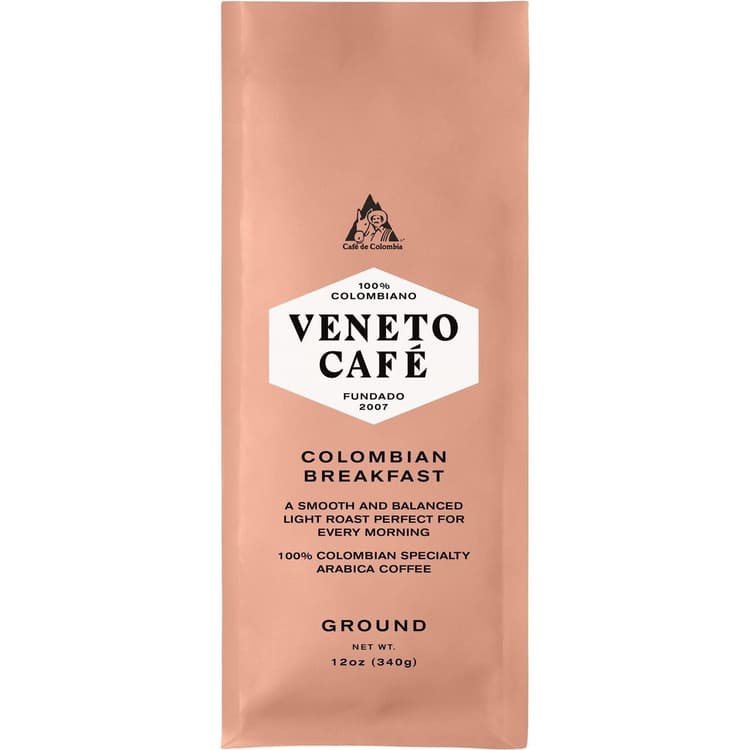 Veneto Cafe 100% Colombian Breakfast Ground Coffee