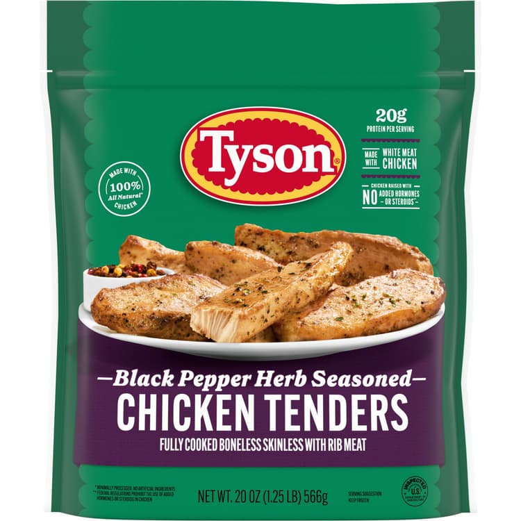 Tyson Fully Cooked  Black Pepper Herb Seasoned Chicken Breast Strips