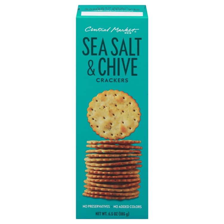 Central Market Sea Salt & Chive Crackers