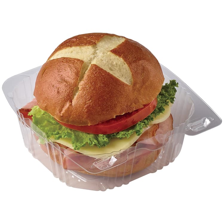 Meal Simple By H-E-B Uncured Ham & Swiss Cheese Pretzel Roll Sandwich