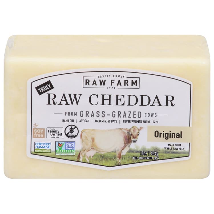 Organic Pastures Raw Cheddar Cheese Chunk