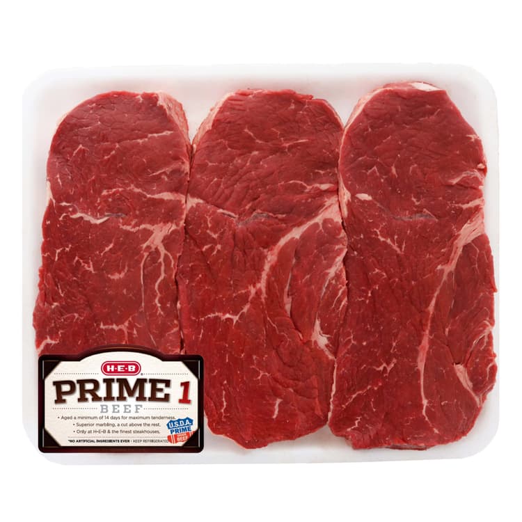 H-E-B Prime 1 Beef Top Sirloin Center Cut Steak Thick Value Pack, Usda Prime