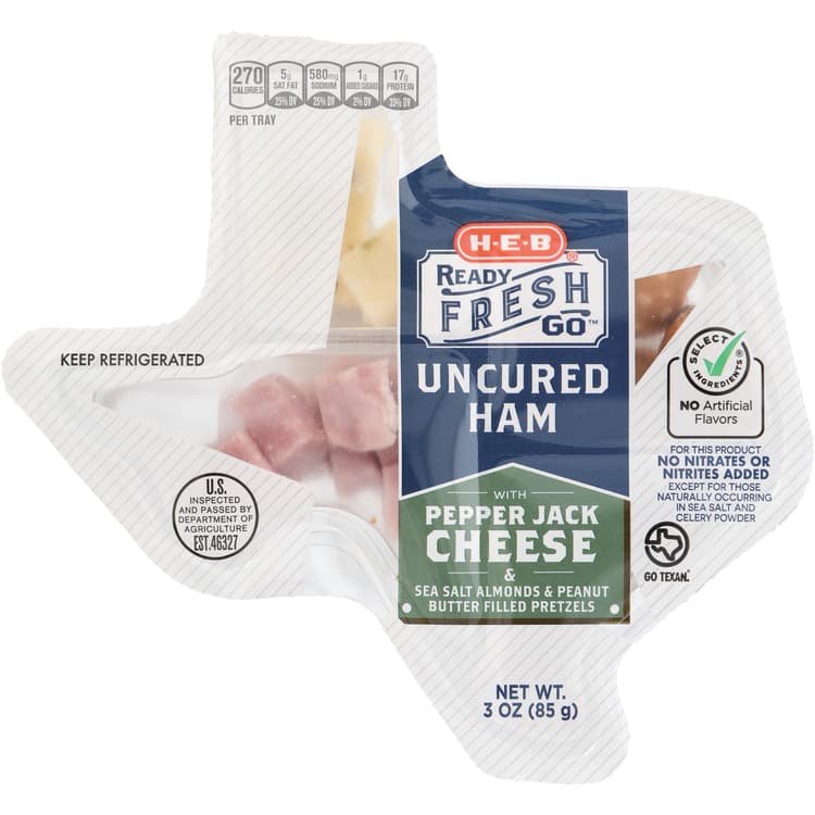 H-E-B Ready, Fresh, Go! Snack Tray - Uncured Ham & Pepper Jack Cheese