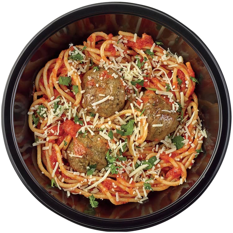 Meal Simple By H-E-B Spaghetti With Beef & Pork Meatballs Bowl