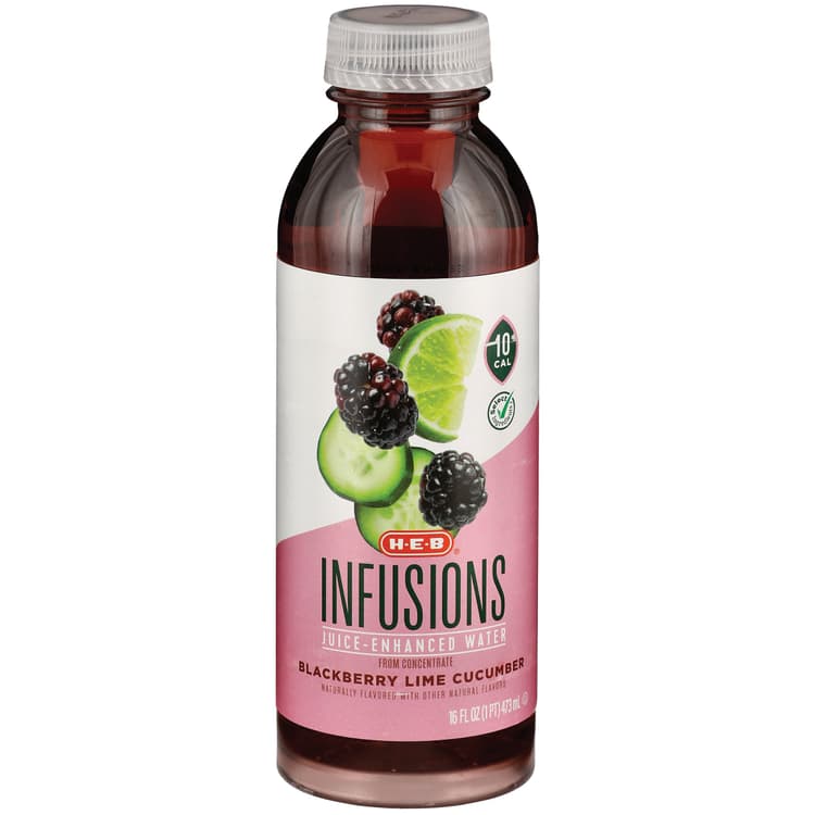 H-E-B Infusions Blackberry Lime Cucumber Juice Enhanced Water
