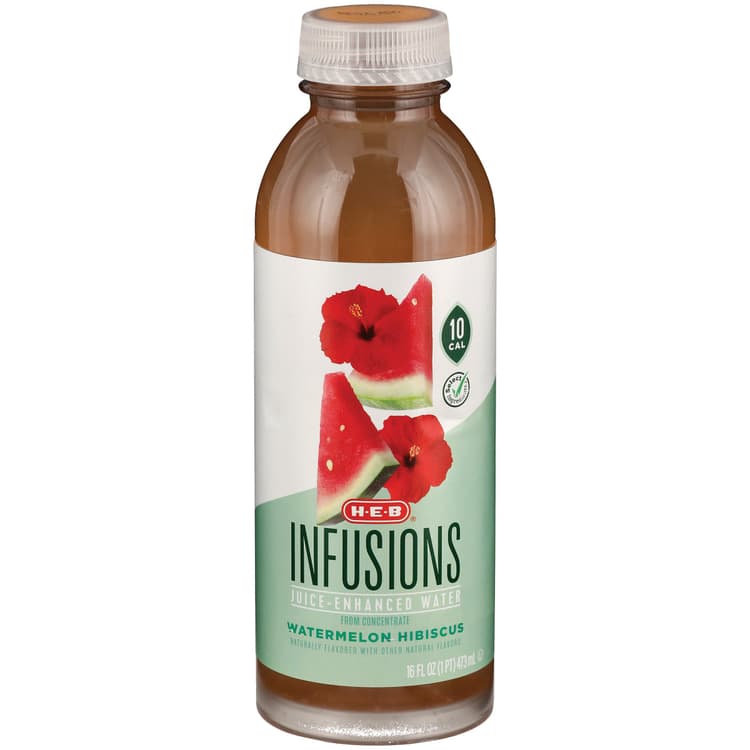 H-E-B Infusions Watermelon Hibiscus Juice Enhanced Water