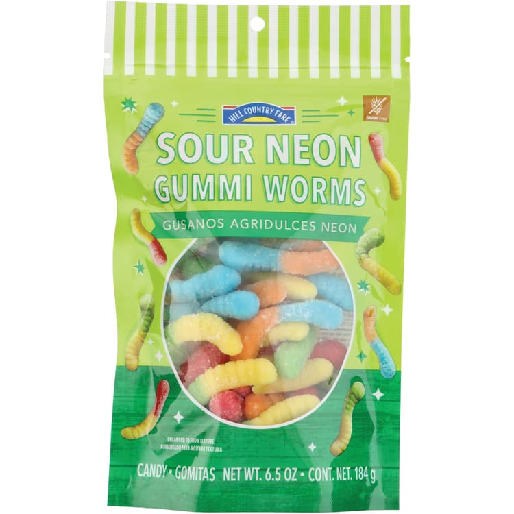 Hill Country Fare Sour Neon Gummi Worms