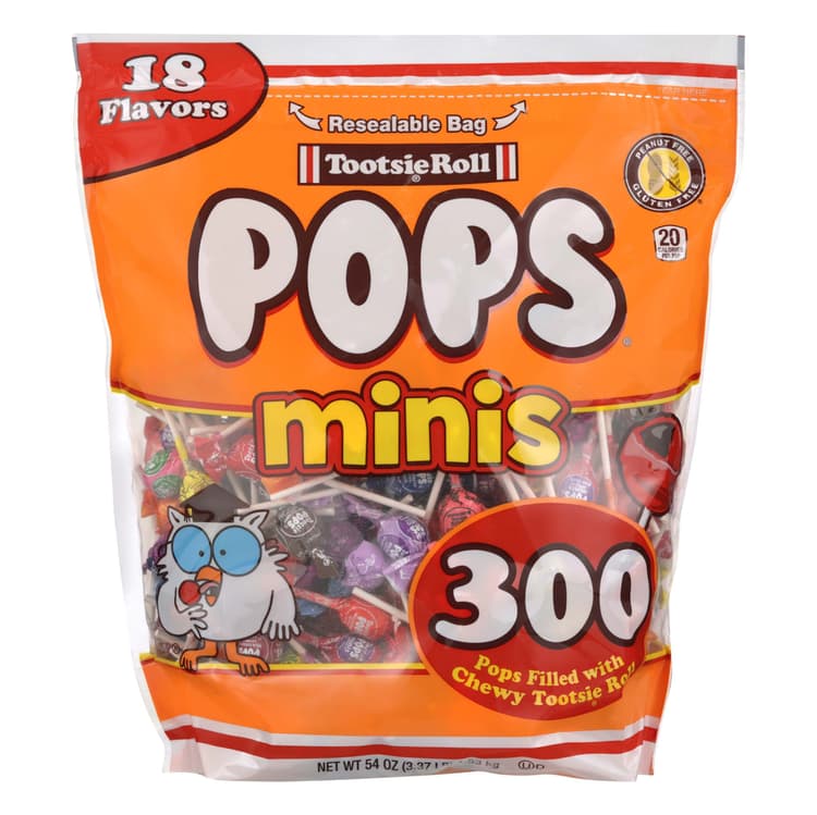 Tootise Roll Assorted Flavor Mini Pops - Bulk Bag Of 300 Lollipops