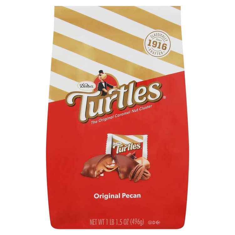 Demet'S Turtles Milk Chocolate Caramel Nut Clusters, Original Pecan