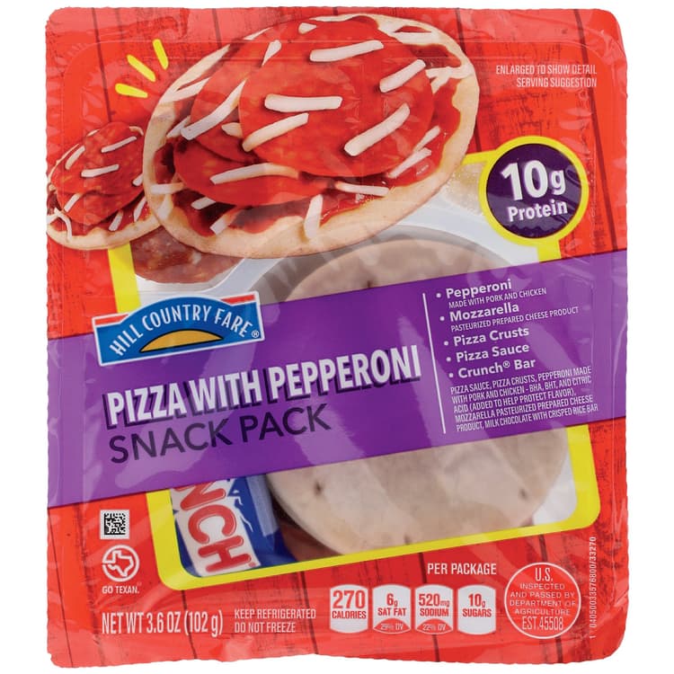 Hill Country Fare Snack Pack Tray - Pizza With Pepperoni & Candy