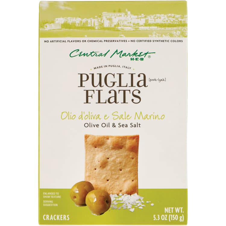 Central Market Puglia Flats Crackers - Olive Oil & Sea Salt
